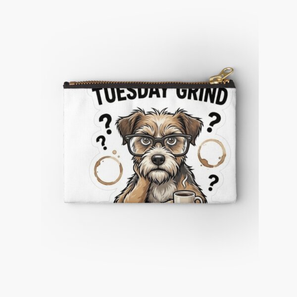 Item preview, Tuesday Grind – Coffee‑Crazy Scholar Dog Sticker designed and sold by KpStickers-101.
