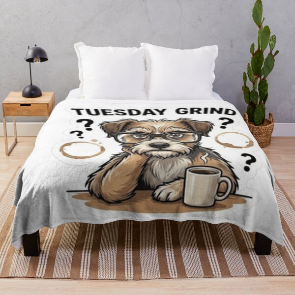 Item preview, Tuesday Grind – Coffee‑Crazy Scholar Dog Sticker designed and sold by KpStickers-101.