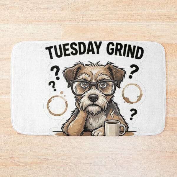 Item preview, Tuesday Grind – Coffee‑Crazy Scholar Dog Sticker designed and sold by KpStickers-101.
