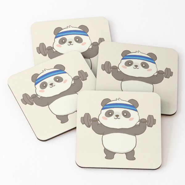 Item preview, Cute Strong Cartoon Panda Lifting Barbell | Kawaii Animal Gym Workout Fitness Design designed and sold by Potattoo.