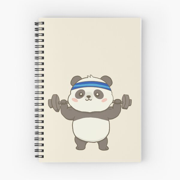 Item preview, Cute Strong Cartoon Panda Lifting Barbell | Kawaii Animal Gym Workout Fitness Design designed and sold by Potattoo.