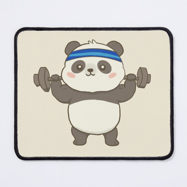 Item preview, Cute Strong Cartoon Panda Lifting Barbell | Kawaii Animal Gym Workout Fitness Design designed and sold by Potattoo.
