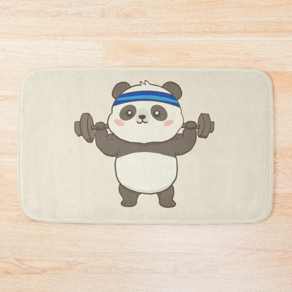 Item preview, Cute Strong Cartoon Panda Lifting Barbell | Kawaii Animal Gym Workout Fitness Design designed and sold by Potattoo.