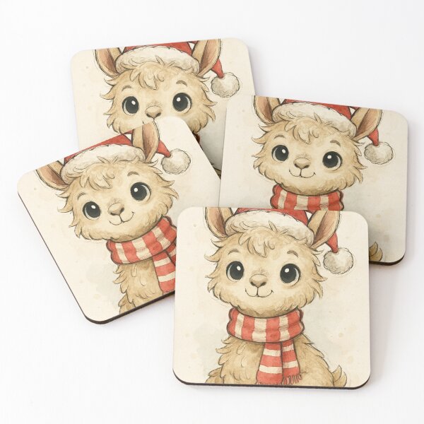 Item preview, Festive Baby Llama in Santa Hat – Cute Christmas Llama designed and sold by Darlin8888.