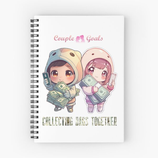 Item preview, Cute Couple Money Stacks Chibi Art designed and sold by Rehma Wear.
