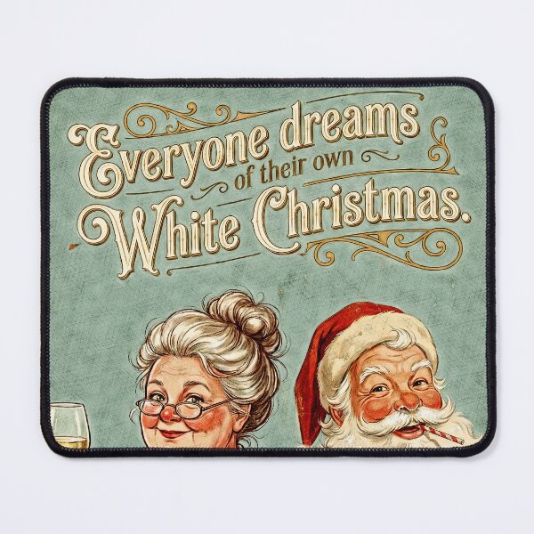 Item preview, Funny White Christmas Wine Pun - Vintage Santa & Mrs. Claus Art designed and sold by Hen-C-Art.