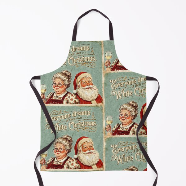 Item preview, Funny White Christmas Wine Pun - Vintage Santa & Mrs. Claus Art designed and sold by Hen-C-Art.