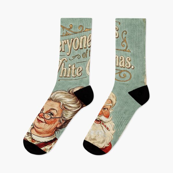 Item preview, Funny White Christmas Wine Pun - Vintage Santa & Mrs. Claus Art designed and sold by Hen-C-Art.