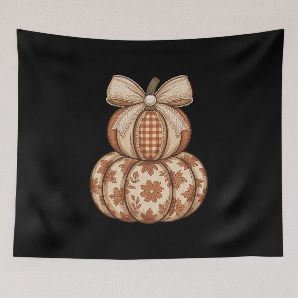 Item preview, Lace Pumpkin Coquette Patchwwork Quilt Floral Fall Autumn designed and sold by velltoons.
