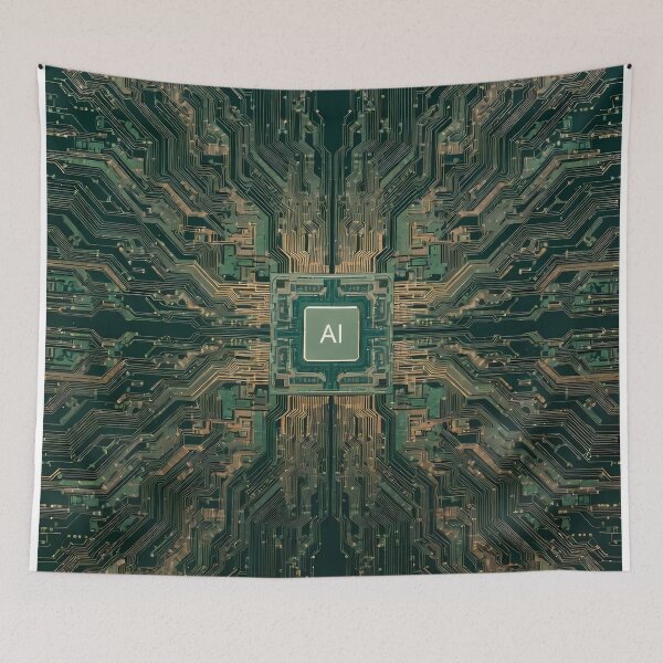 Item preview, Artificial Intelligence Computer Circuits (image size 7840x11680) designed and sold by Digital-Davinci.