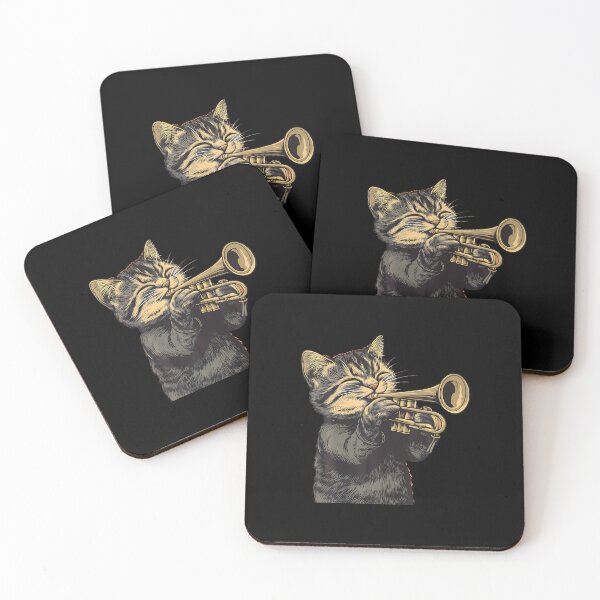 Item preview, Cute Cat Playing Trumpet Musician Music designed and sold by LucretiaTina.