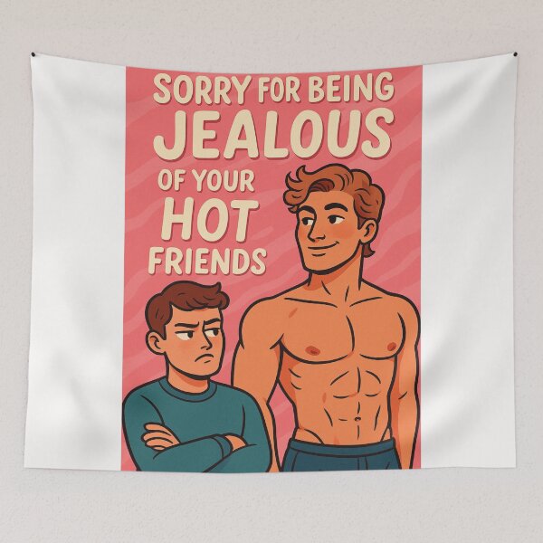 Item preview, Gay Couple Card – Jealousy and Hot Friends Humor designed and sold by Places On Earth.