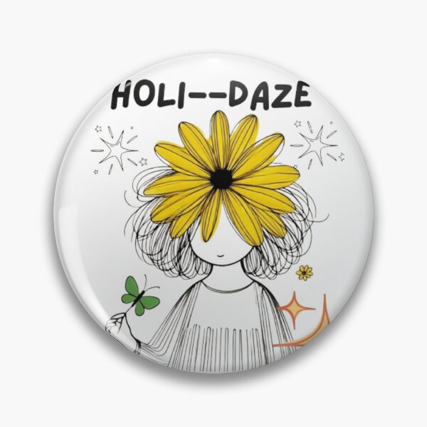 Item preview, Holi-Daze Flower Head Girl | Cute Yellow Daisy Illustration | Whimsical Spring Design designed and sold by Templateloom.