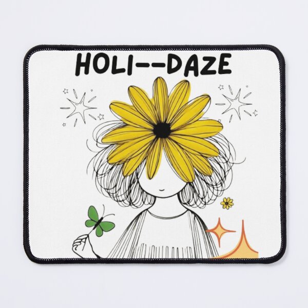 Item preview, Holi-Daze Flower Head Girl | Cute Yellow Daisy Illustration | Whimsical Spring Design designed and sold by Templateloom.