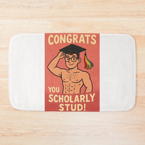 Item preview, Graduation Congrats – Shirtless Gay Scholar designed and sold by Places On Earth.