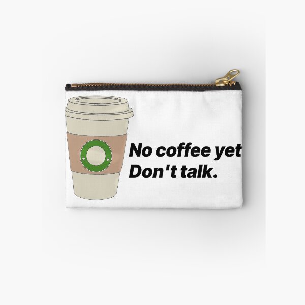 Item preview, "No coffee yet, don't talk" - Minimal quote with coffee cup illustration  designed and sold by Crack-in-Colors.
