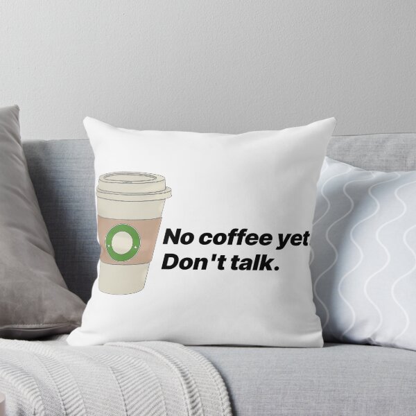 Item preview, "No coffee yet, don't talk" - Minimal quote with coffee cup illustration  designed and sold by Crack-in-Colors.