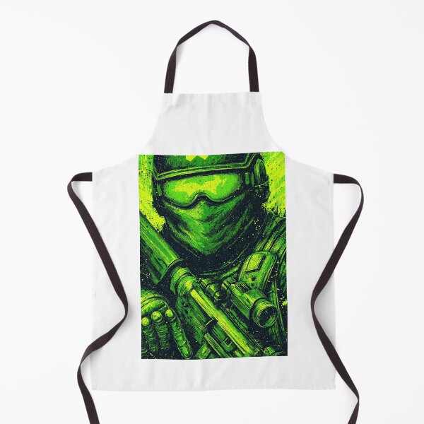 Item preview, Neon green night vision soldier portrait with rifle designed and sold by Piotrek0001.