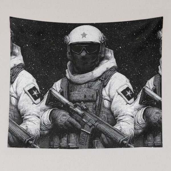 Item preview, Stippled art of soldier with star on helmet designed and sold by Piotrek0001.