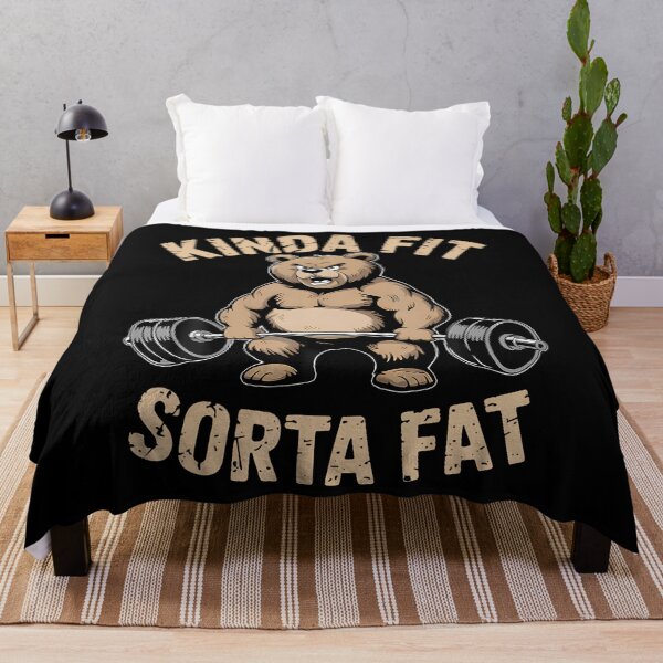 Item preview, Kinda Fit Sorta Fat - Funny Gym Bear Weightlifting Workout designed and sold by ToriCarylon.