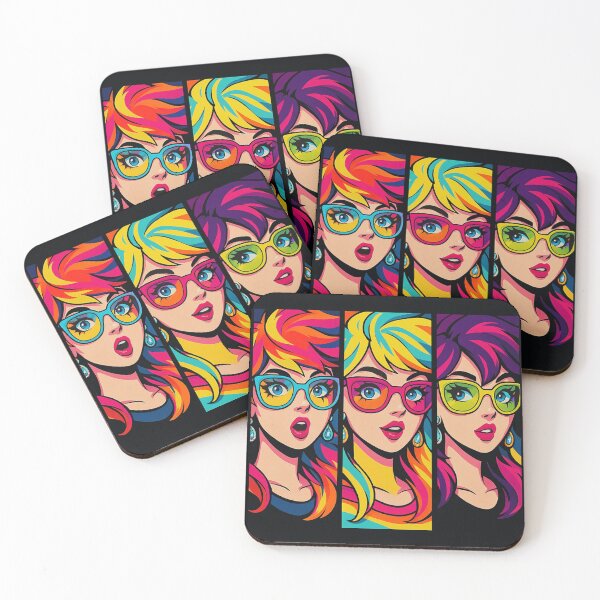 Item preview, Electric Pop Trio – Neon Sunglasses Girls designed and sold by Sanctum Icons.