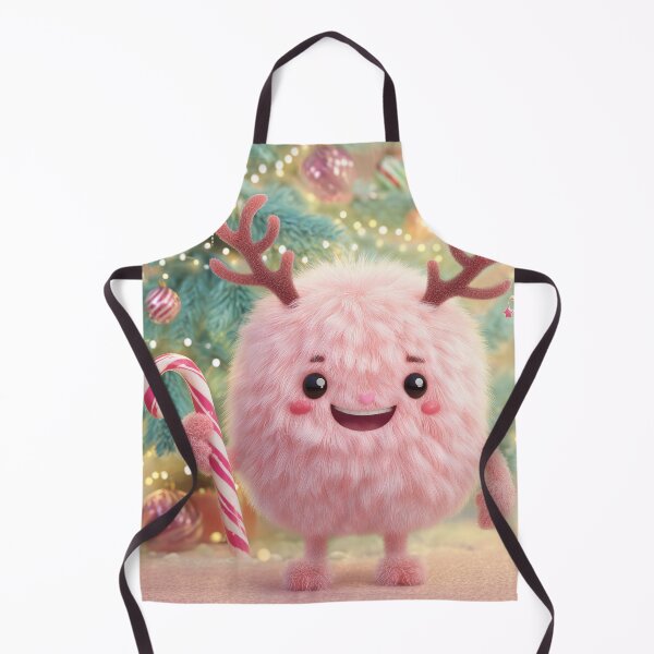 Item preview, Cute Pink Christmas Monster with Reindeer Antlers designed and sold by Hakubiya.
