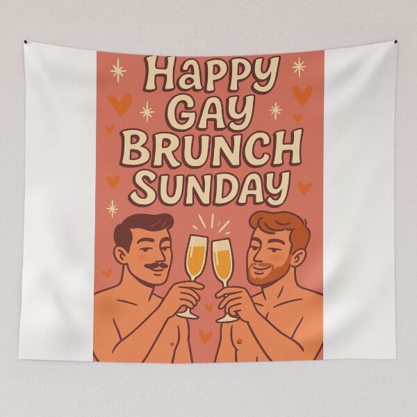 Item preview, Happy Gay Brunch Sunday – Pride Toast Moment designed and sold by Places On Earth.