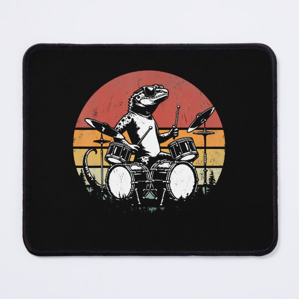 Item preview, Funny Retro Lizard Drummer Rock Drummer Lizard Playing Drums designed and sold by LauraLydiaa.