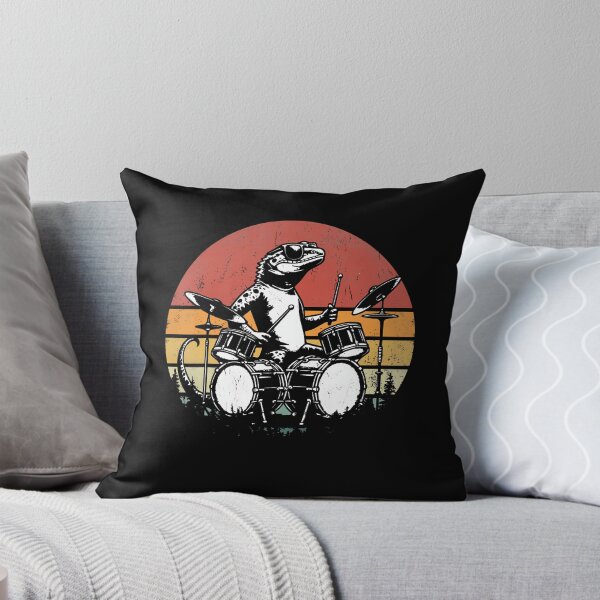 Item preview, Funny Retro Lizard Drummer Rock Drummer Lizard Playing Drums designed and sold by LauraLydiaa.