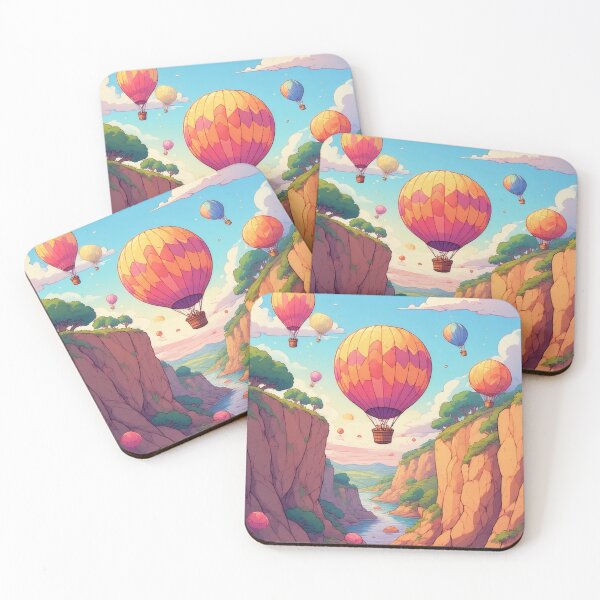 Item preview, Hot air balloons over a peaceful river landscape designed and sold by Mianku | Für das Leben.