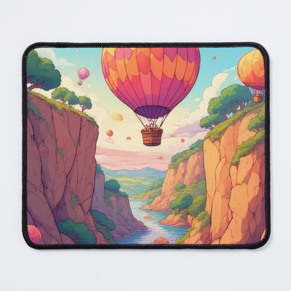 Item preview, Hot air balloons over a peaceful river landscape designed and sold by Mianku | Für das Leben.