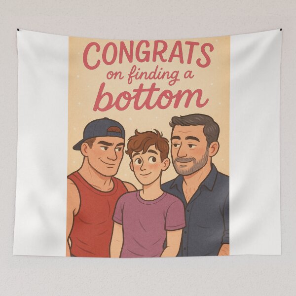 Item preview, Congrats on Finding a Bottom – Queer Matchmaking Humor designed and sold by Places On Earth.