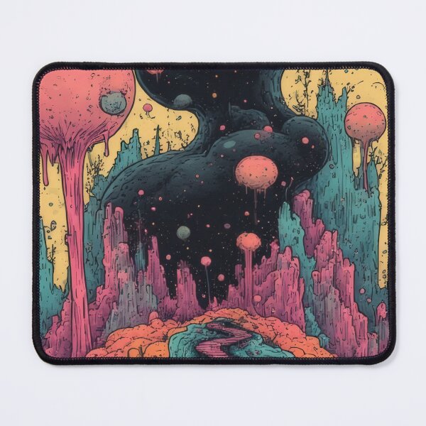 Item preview, Psychedelic fantasy landscape with path and spheres designed and sold by Mianku | Für das Leben.