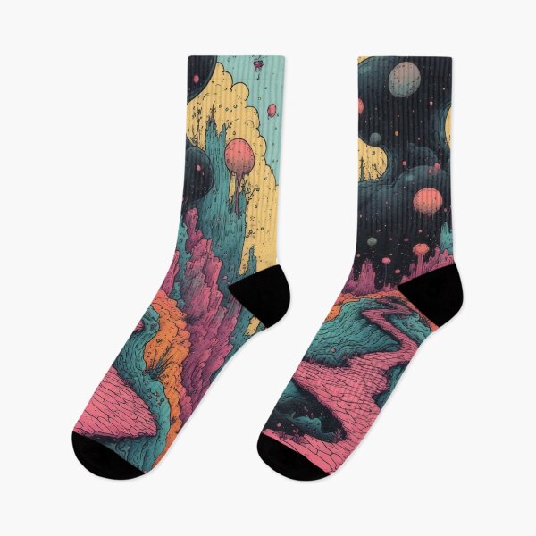 Item preview, Psychedelic fantasy landscape with path and spheres designed and sold by Mianku | Für das Leben.