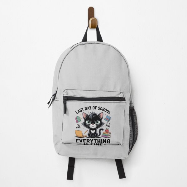 Item preview, Last Day of School Everything is Fine Cat Student Pupil designed and sold by velltoons.