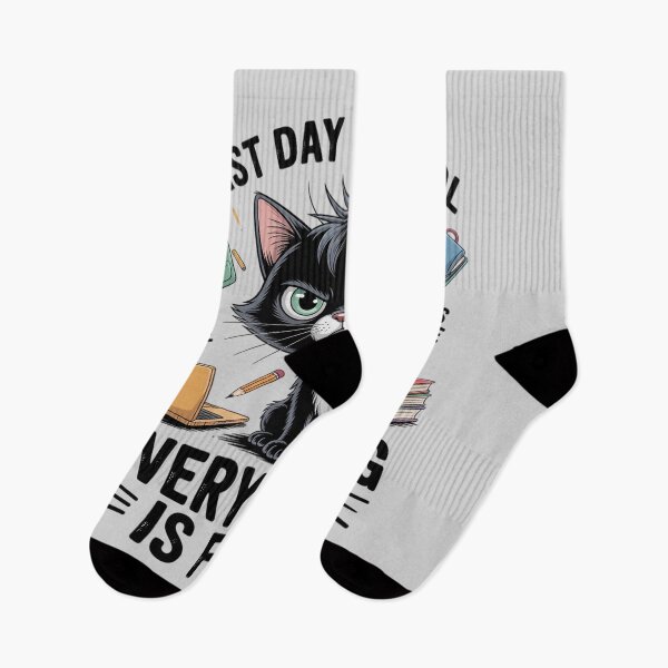 Item preview, Last Day of School Everything is Fine Cat Student Pupil designed and sold by velltoons.