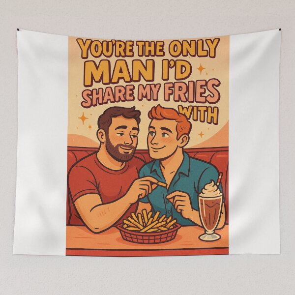 Item preview, You're the Only Man I’d Share My Fries With – Cute Gay Romance Date designed and sold by Places On Earth.
