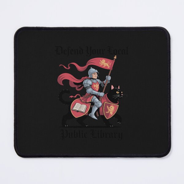 Item preview, Defend Your Local Public Library Medieval Humor Knight Cat designed and sold by JessicaWalshdf.