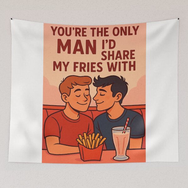 Item preview, You're the Only Man I’d Share My Fries With – LGBTQ+ Soft Romance designed and sold by Places On Earth.