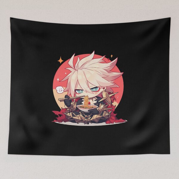 Item preview, Karna Red Lancer Fate Grand Order Game Kawaii Ramen Chibi Fierce Funny Noodle Moment designed and sold by Raslbazola.