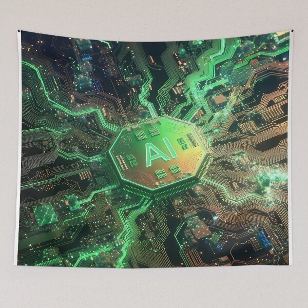 Item preview, Artificial Intelligence Computer Circuits (image size 7840x11680) designed and sold by Digital-Davinci.