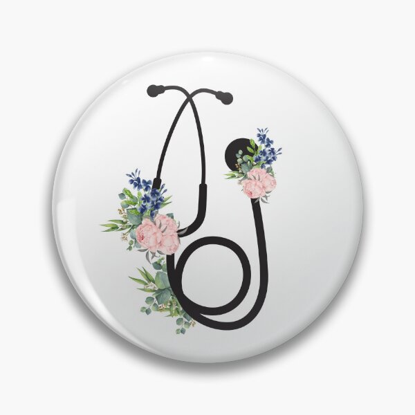 Item preview, Black stethoscope with flowers  designed and sold by mikasa.art.