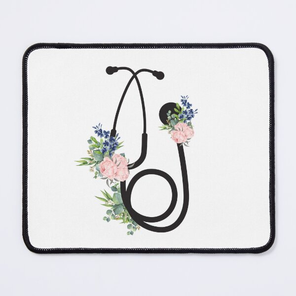 Item preview, Black stethoscope with flowers designed and sold by mikasa.art.