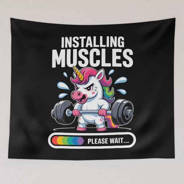 Item preview, Funny Cute Unicorn Workout Gym Fitness Weightlifting designed and sold by JanisPenelope.