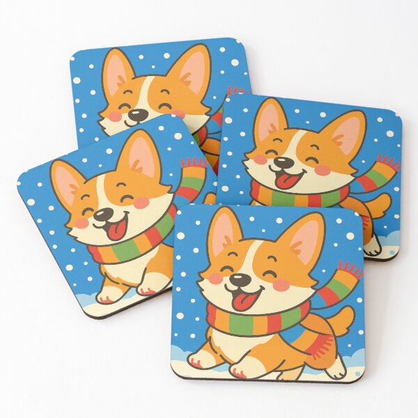 Item preview, Cute Christmas Corgi in Rainbow Scarf – Winter Cartoon Dog designed and sold by Darlin8888.