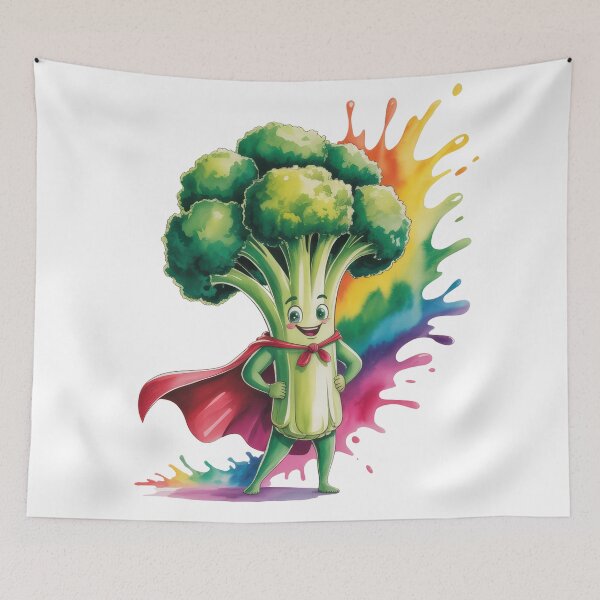 Item preview, Super Broccoli Hero with Rainbow Splash   designed and sold by EM&Maker.