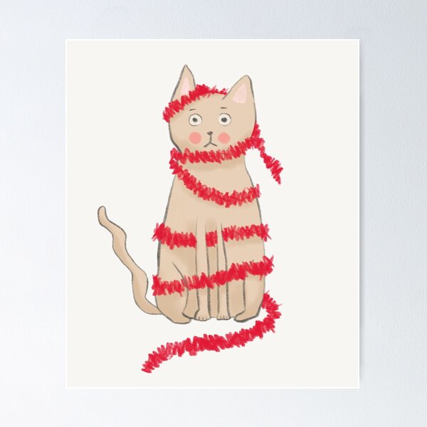 Item preview, Tinselitis Christmas cat designed and sold by SaryandSaff.