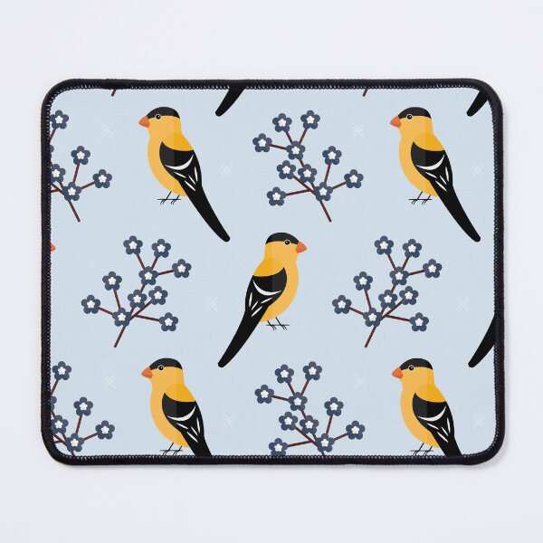 Item preview, American goldfinches on blue designed and sold by reneesillus.