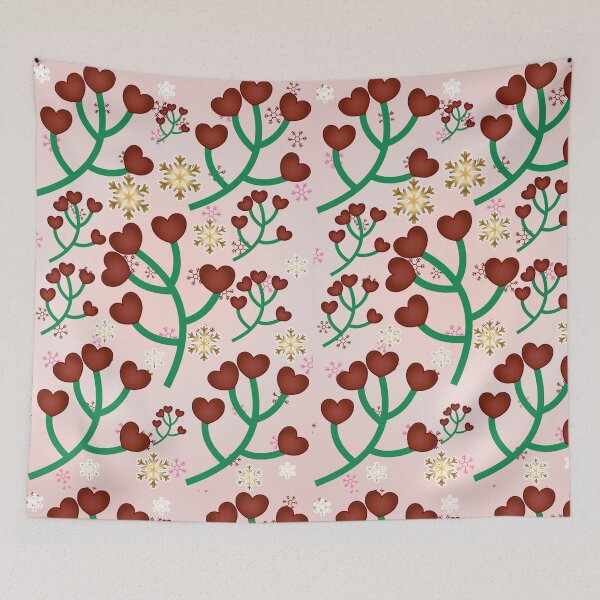 Item preview, Whimsical Heart Berry Snowfall: Modern Love Holiday Pattern designed and sold by HopeAndHustle.