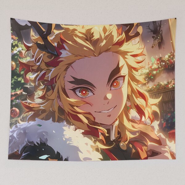 Item preview, Kyojuro Rengoku Christmas Demon Slayer Holiday Festive Firelight Spirit designed and sold by Raslbazola.